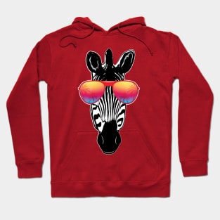 Summer Party Zebra With Sunglasses Hoodie